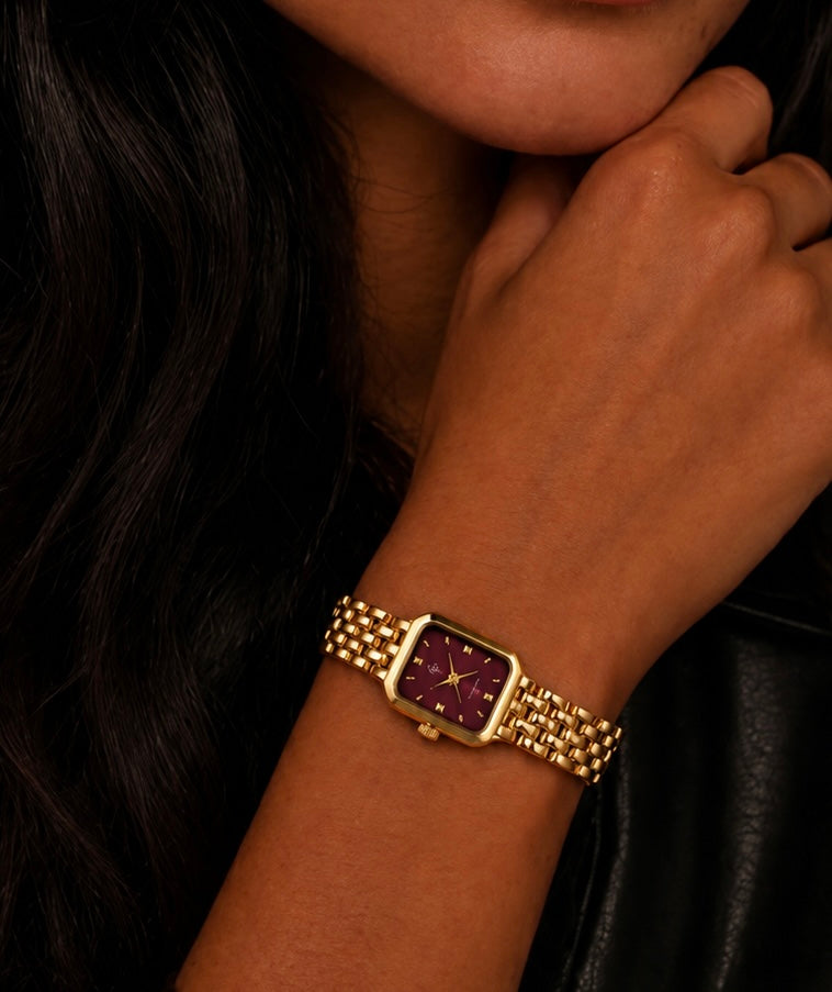 Montre "Lina bordeaux"